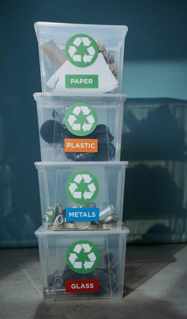 Recycling bins for proper junk & electronics disposal